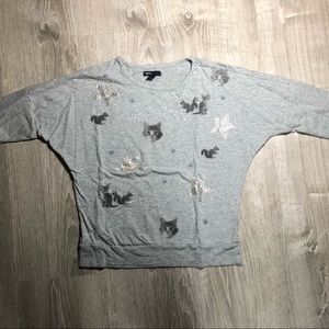 Long-sleeved cat shirt